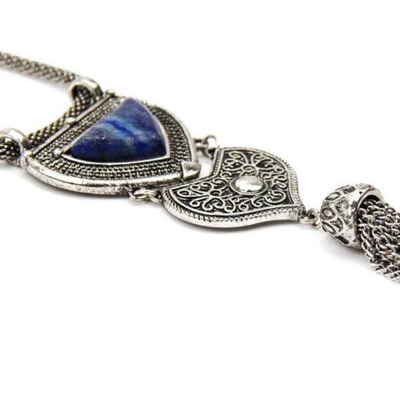 Long Pendant Blue Stone Necklace!. - Picture 3 of 3